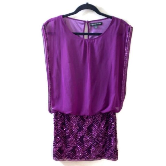 Aidan Mattox Beaded Mini Dress Sz 2 - Picture 1 of 7